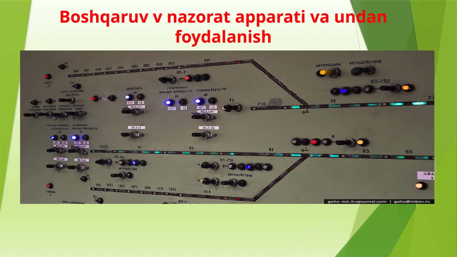Boshqaruv v nazorat apparati va undan foydalanish 1