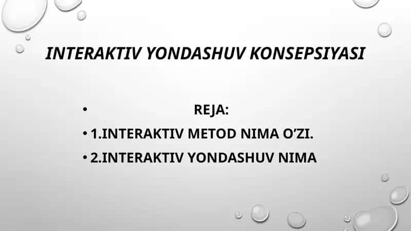 Interaktiv yondashuv konsepsiyasi 1