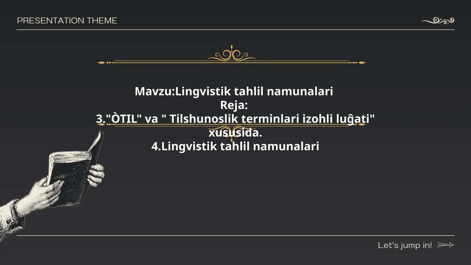 Lingvistik tahlil namunalari 1
