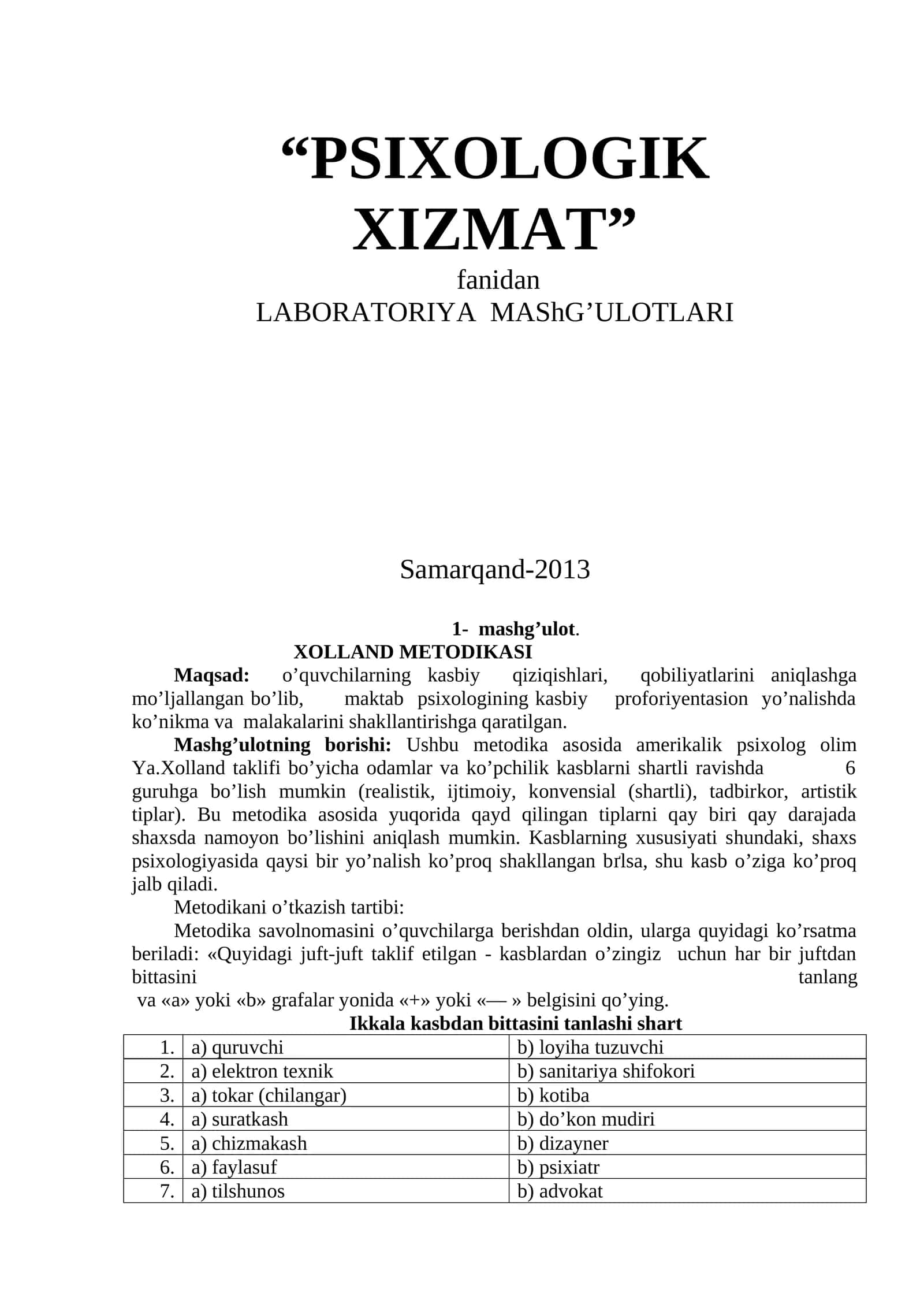 PSIXOLOGIK XIZMAT 1