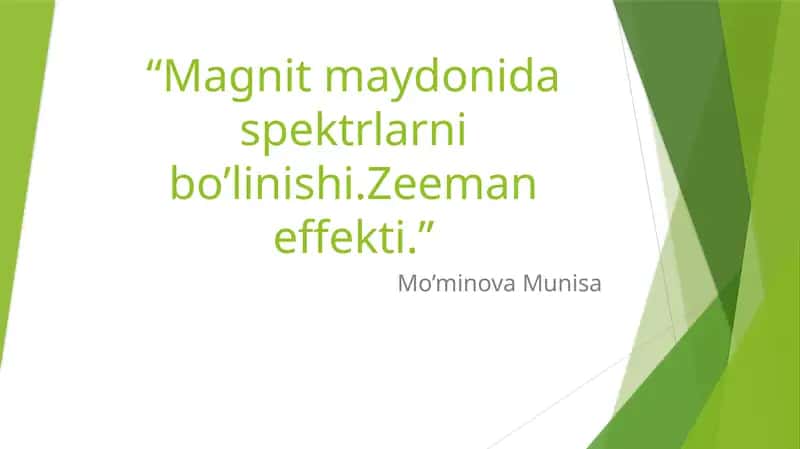 Zeeman effekti 1