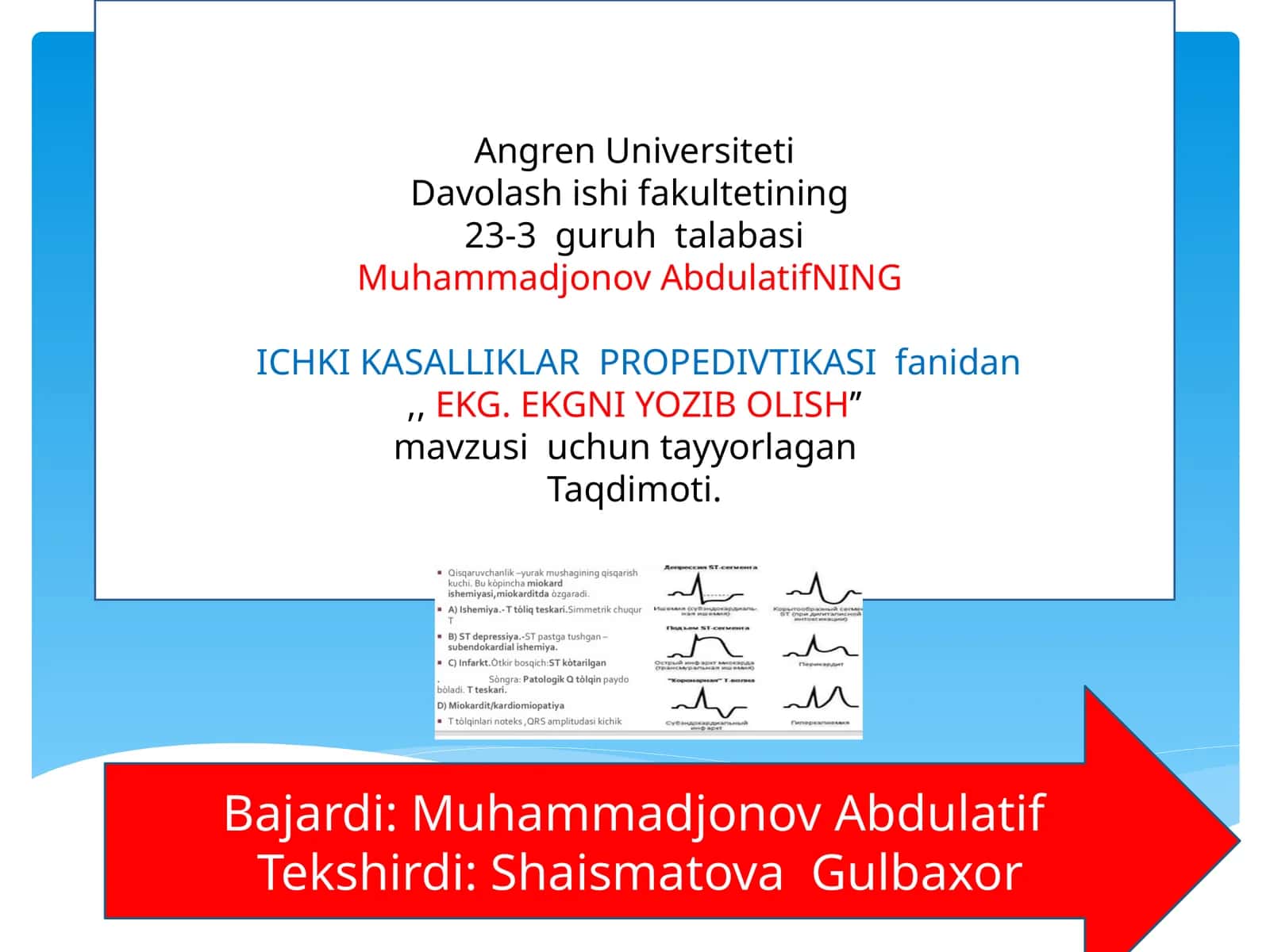 EKG. EKGNI YOZIBOLISH 1