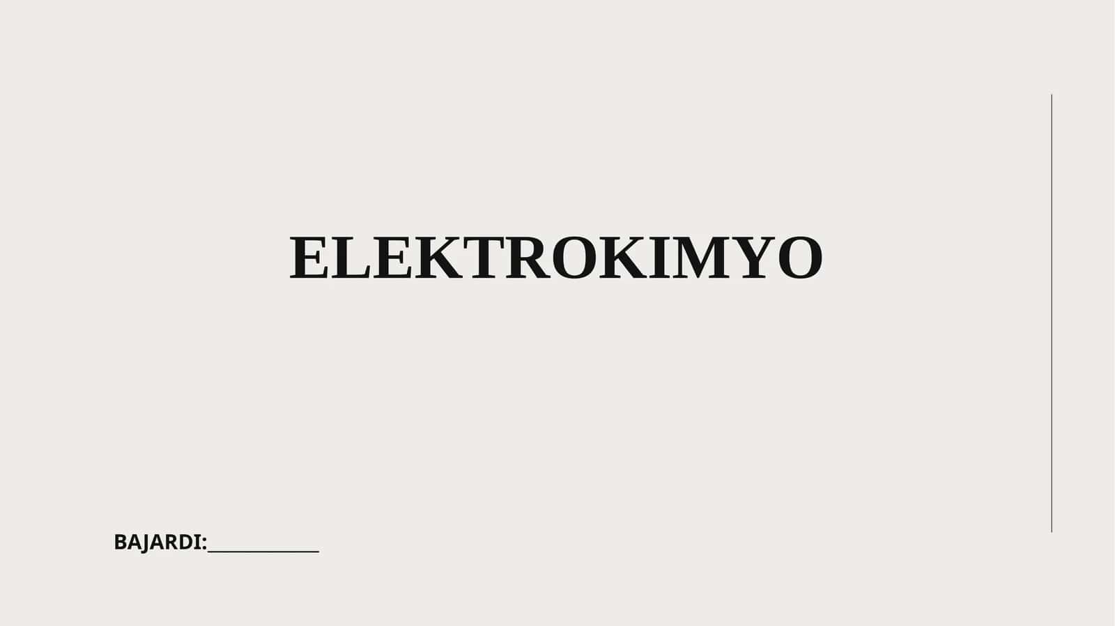 Elektrokimyo 1