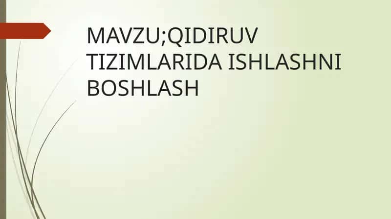 Qidiruv tizimlari 1