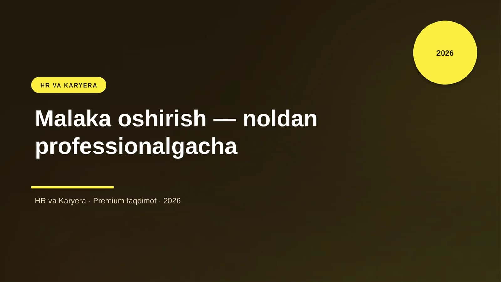 Malaka oshirish — noldan professionalgacha 1