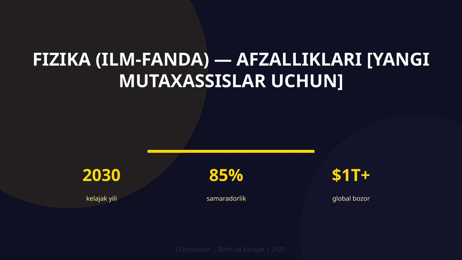 FIZIKA (ILM-FANDA) — AFZALLIKLARI [YANGI MUTAXASSISLAR UCHUN] 1