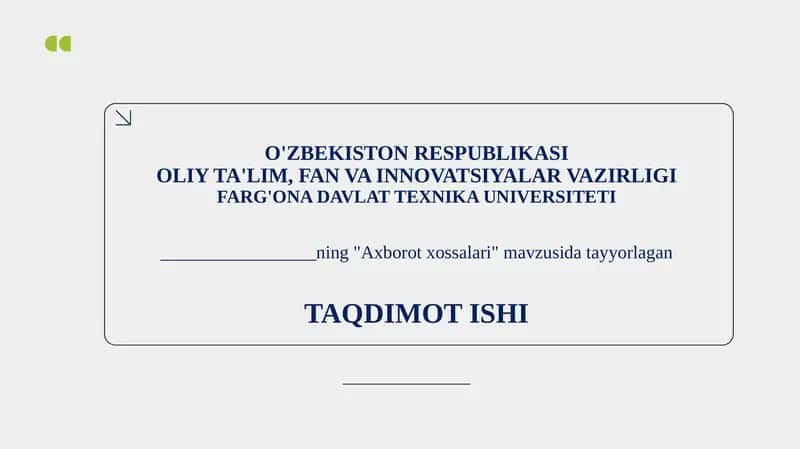 Axborot xossalari 1
