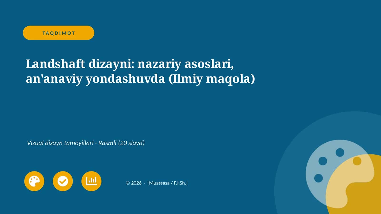 Landshaft dizayni: nazariy asoslari, an'anaviy yondashuvda (Ilmiy maqola) 1