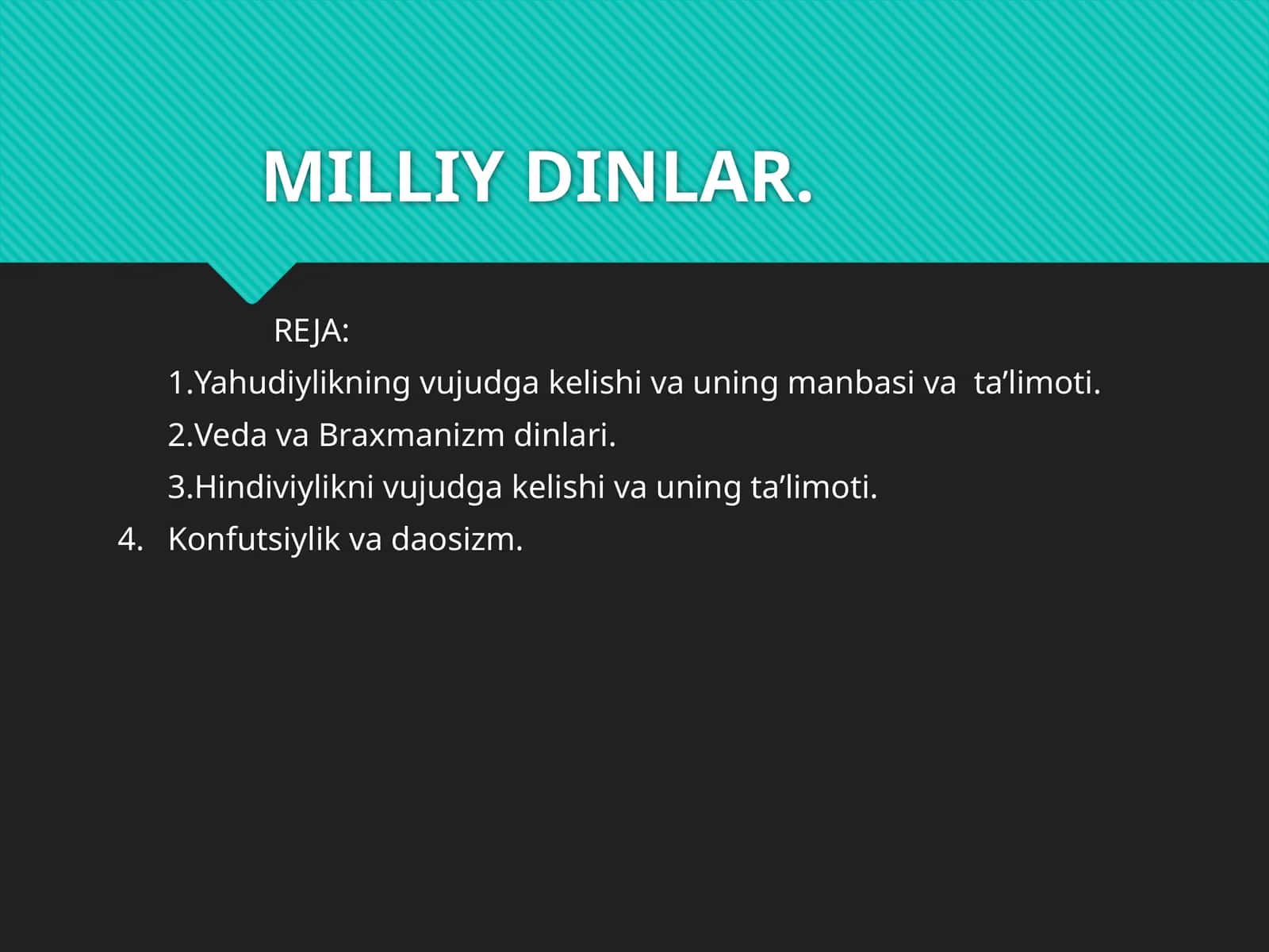 Milliy dinlar 1