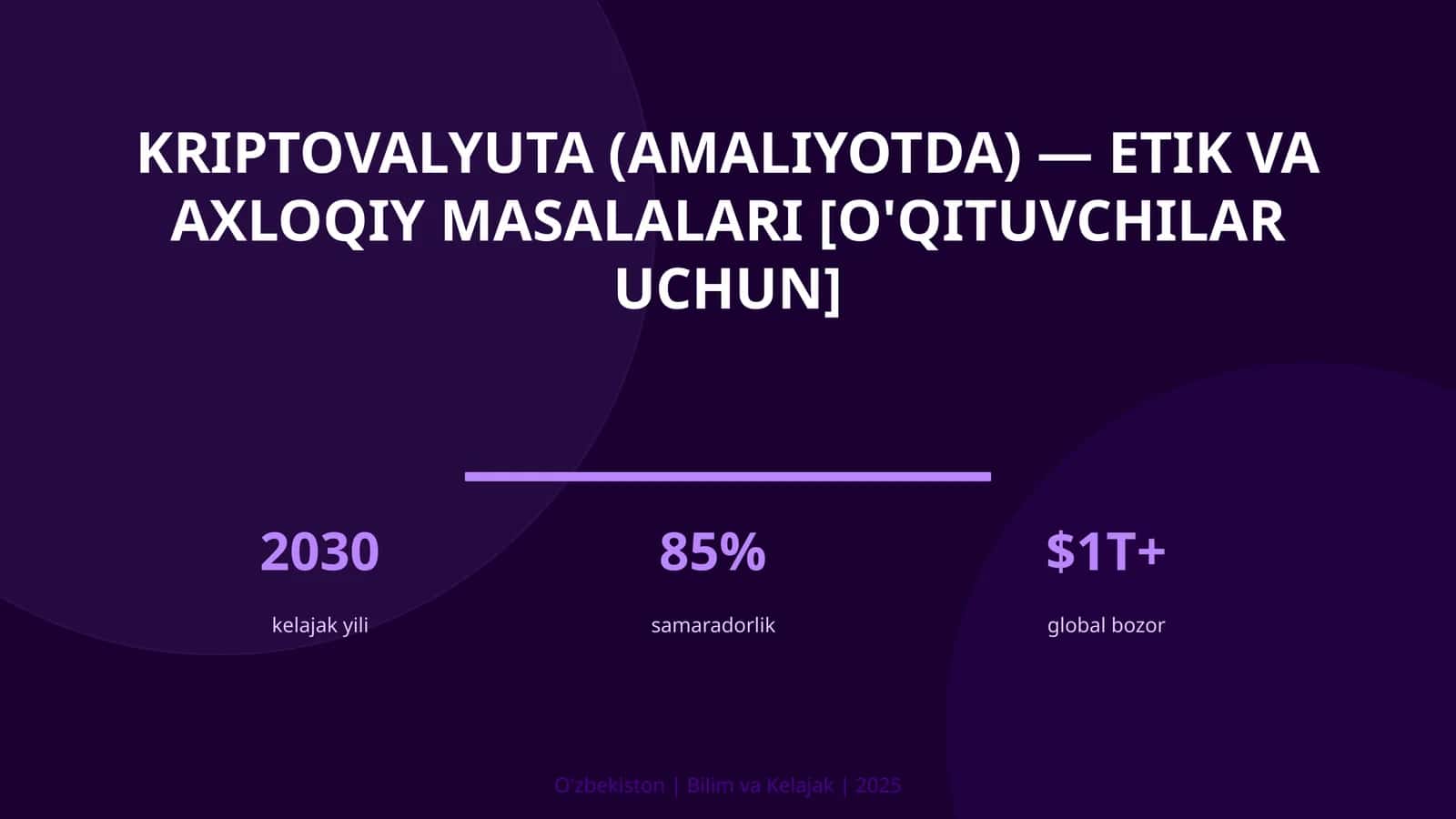 Kriptovalyuta (amaliyotda) — etik va axloqiy masalalari [o'qituvchilar uchun] 1
