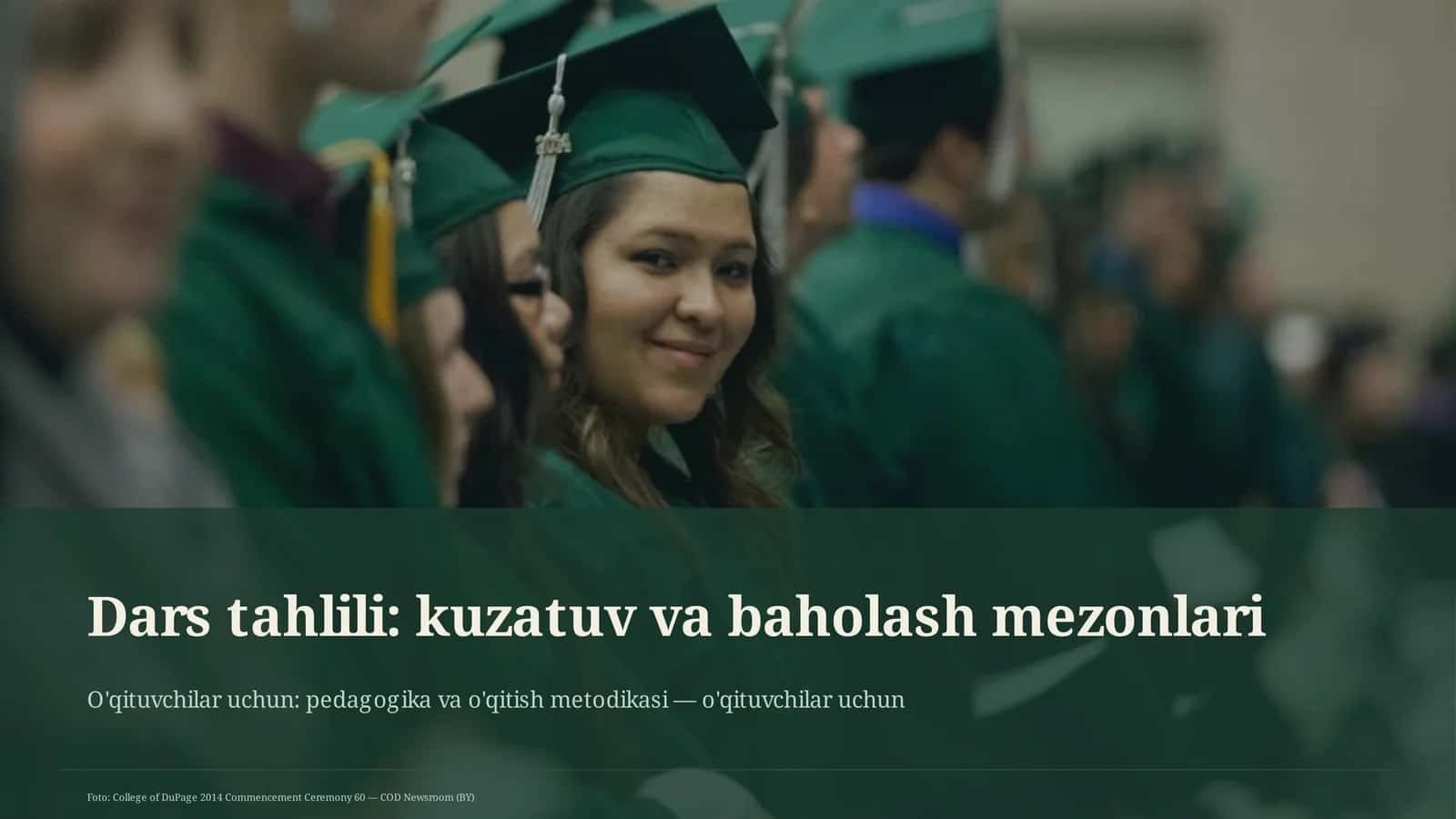 Dars tahlili: kuzatuv va baholash mezonlari 1