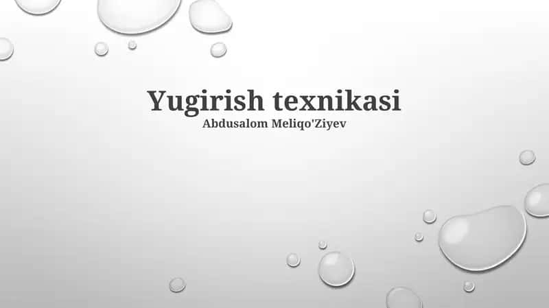 Yugirish texnikasi 1