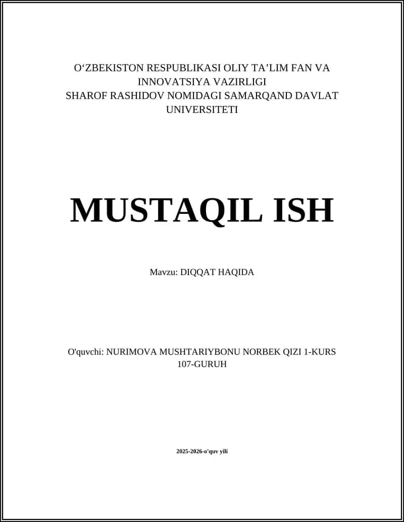 DIQQAT HAQIDA 1