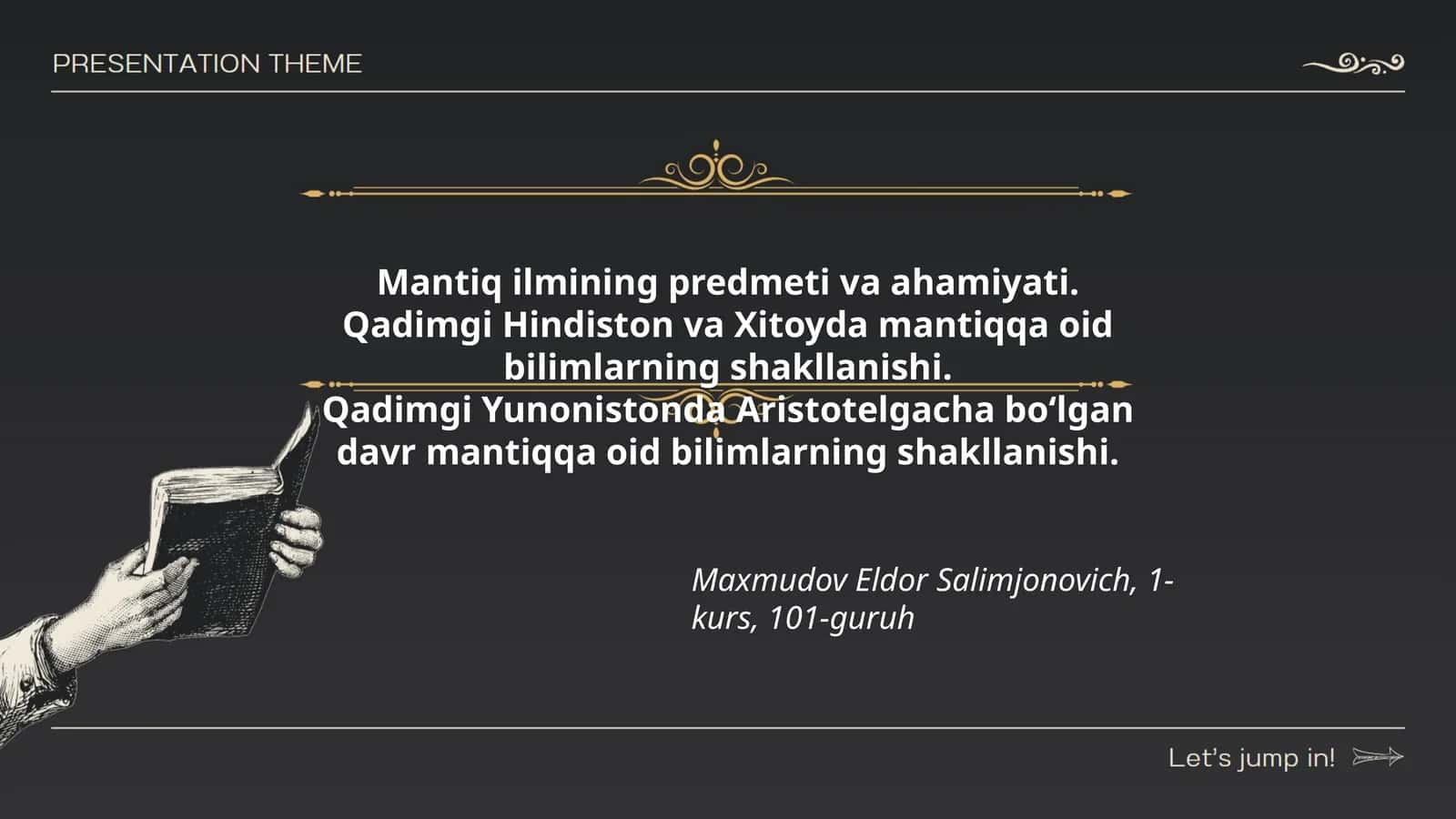 Mantiq ilmining predmeti va ahamiyati 1
