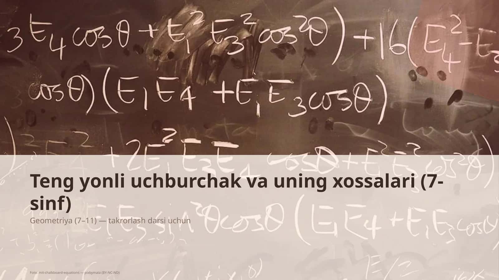 Geometriya (7–11) — takrorlash darsi uchun 1
