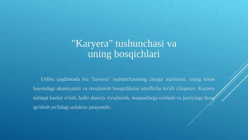 Karyera tushunchasi va uning bosqichlari 1