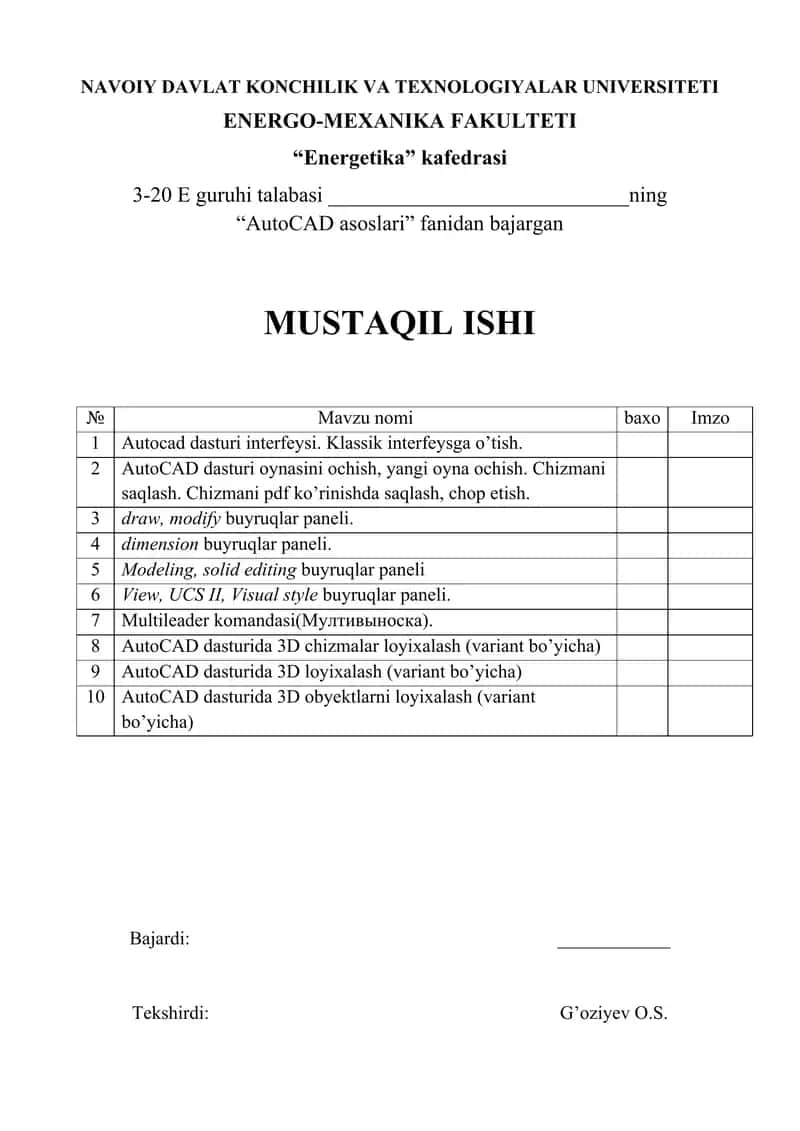 AutoCAD asoslari 1