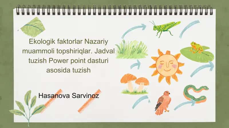 Ekologik faktorlar va muammolarni tahlil qilish bo‘yicha PowerPoint taqdimoti 1