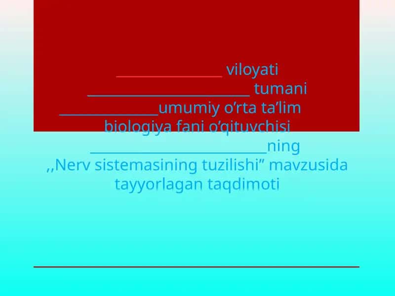 Nerv sistemasining tuzilishi 1
