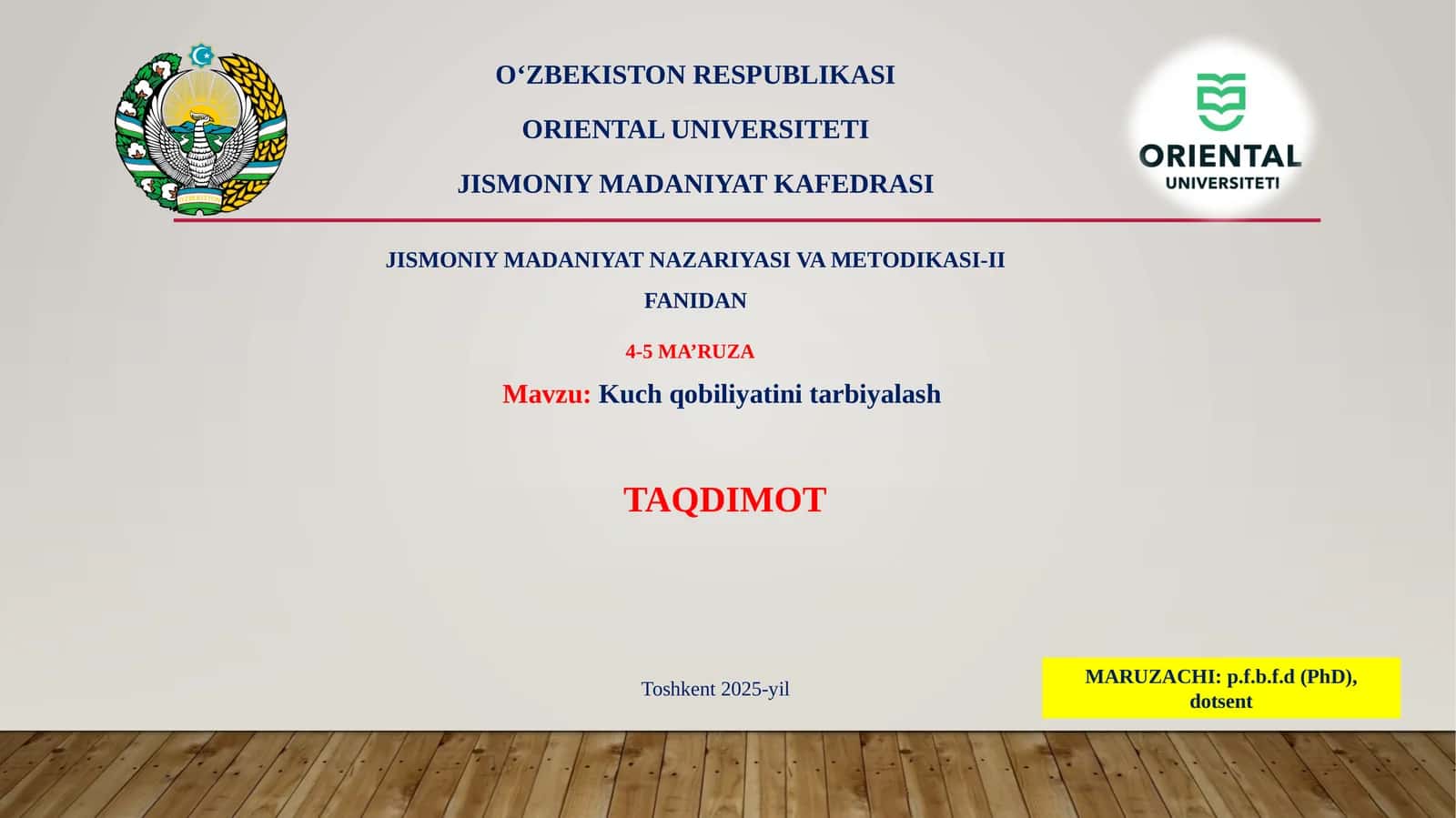 JISMONIY MADANIYAT NAZARIYASI VA METODIKASI-II 1