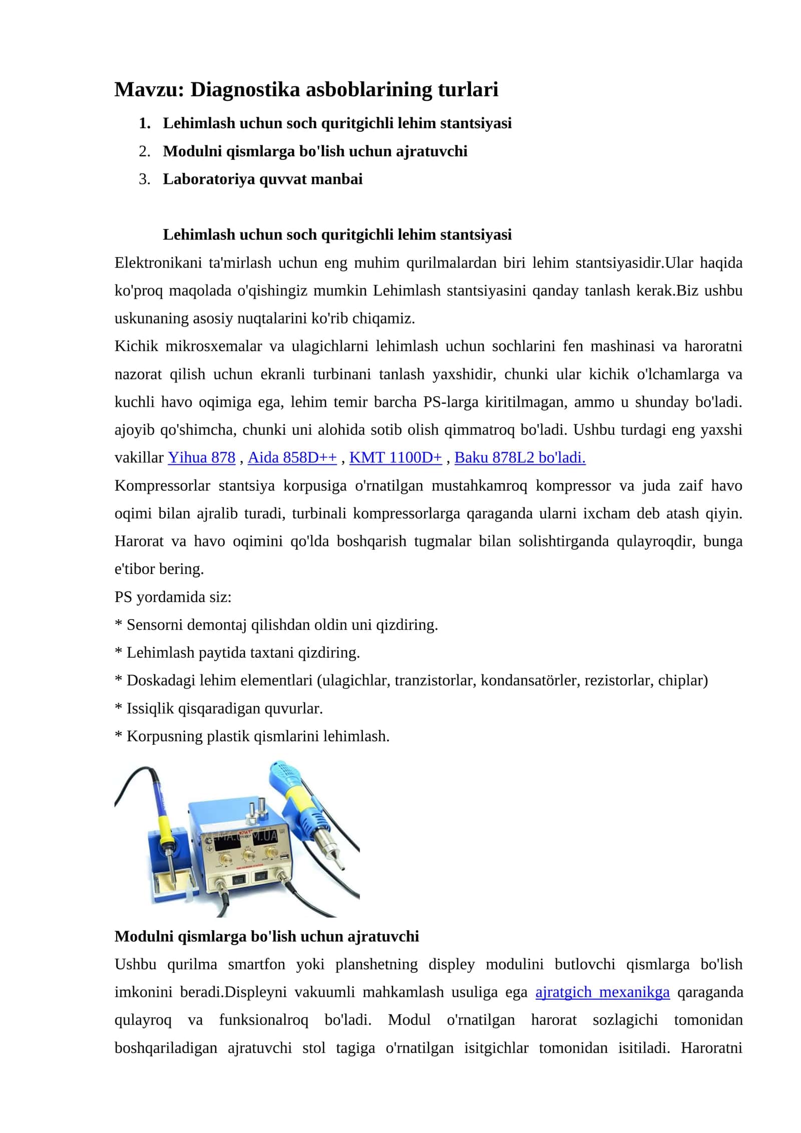 Diagnostika asboblarining turlari 1