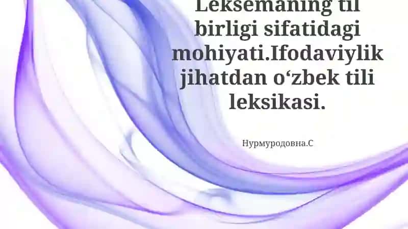O'zbek Suffixlarining Ifodali Kuchi