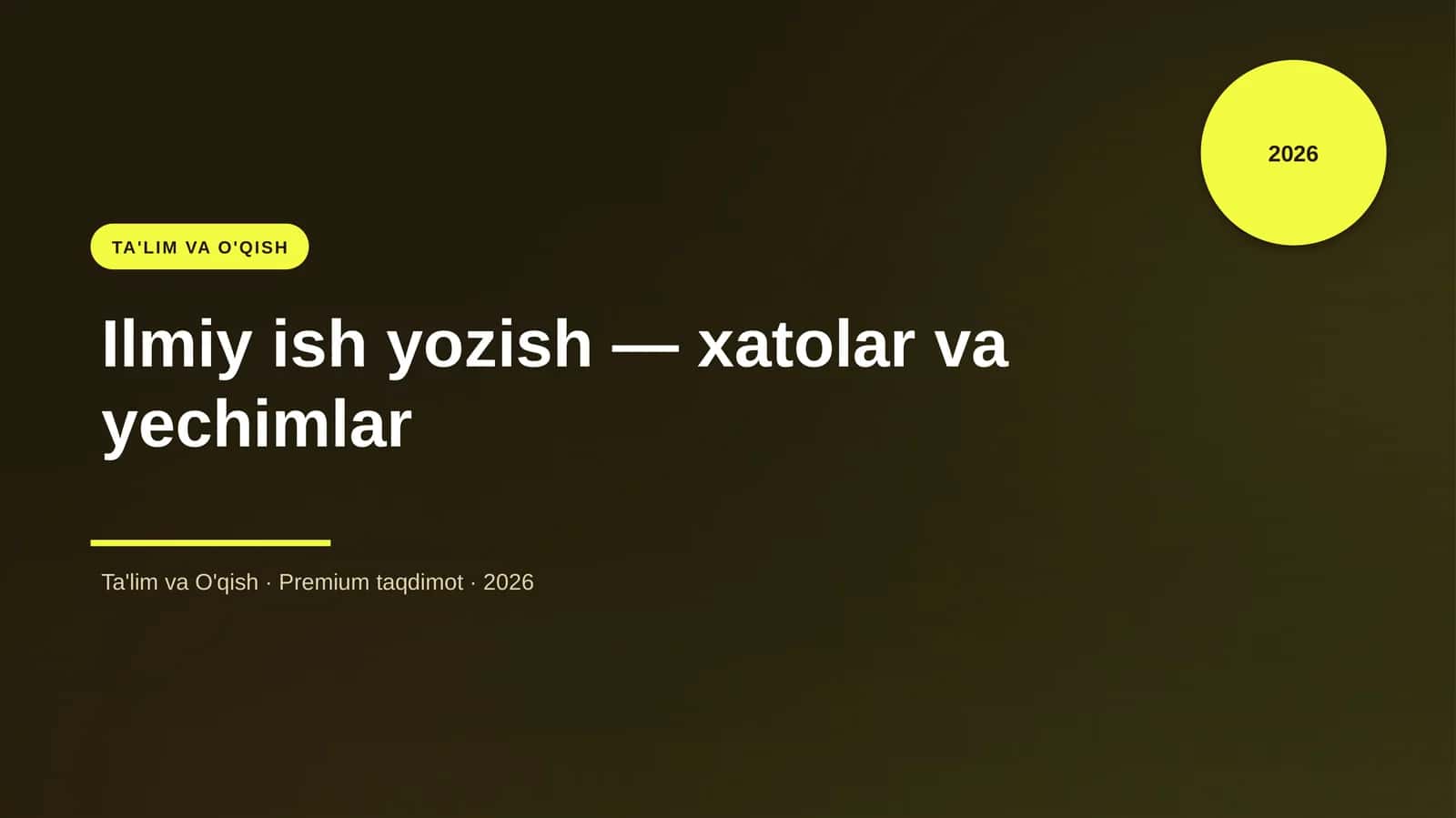 Ilmiy ish yozish — xatolar va yechimlar 1