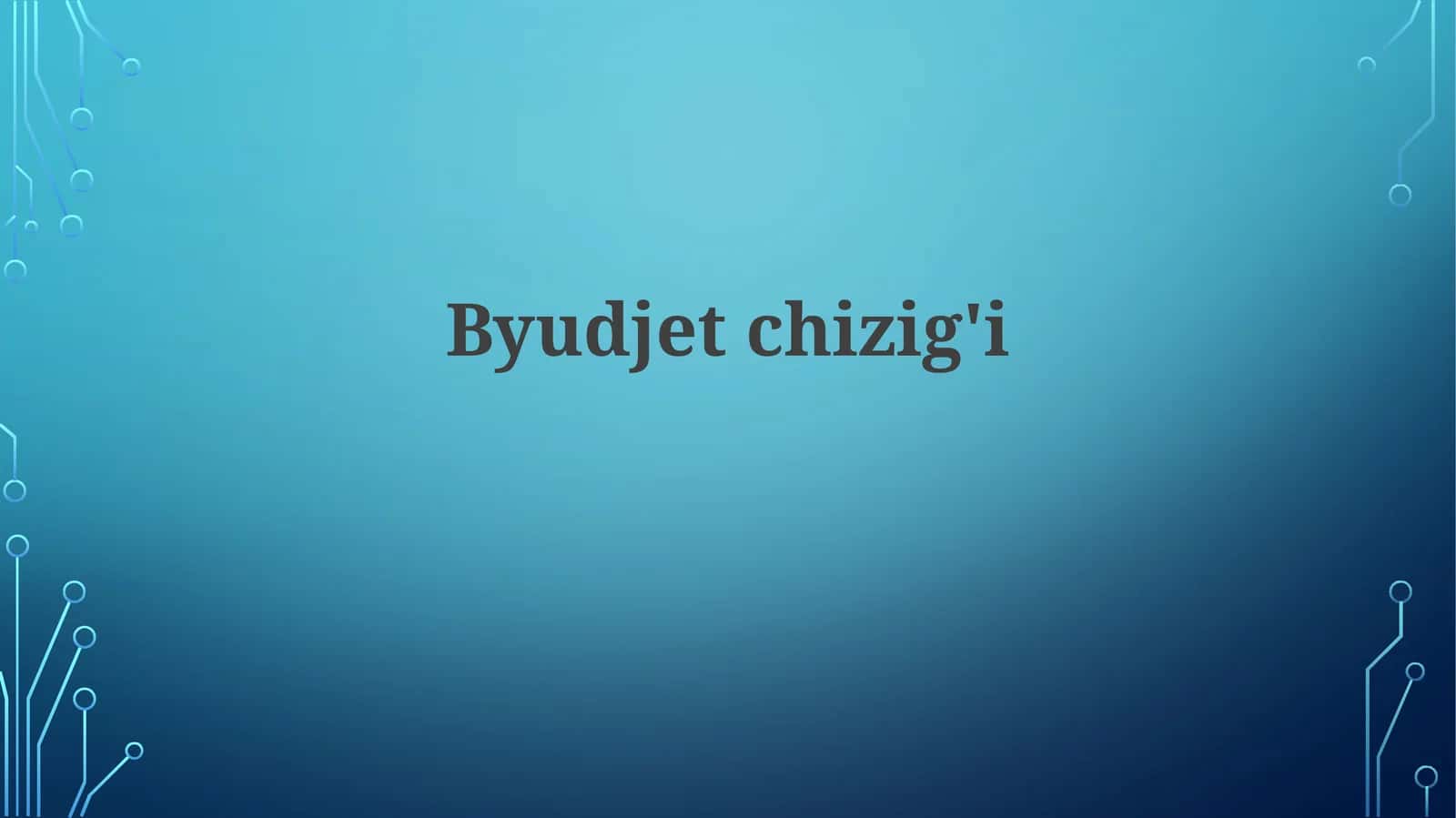 Byudjet Chizig'i Qo'llanmalari 1