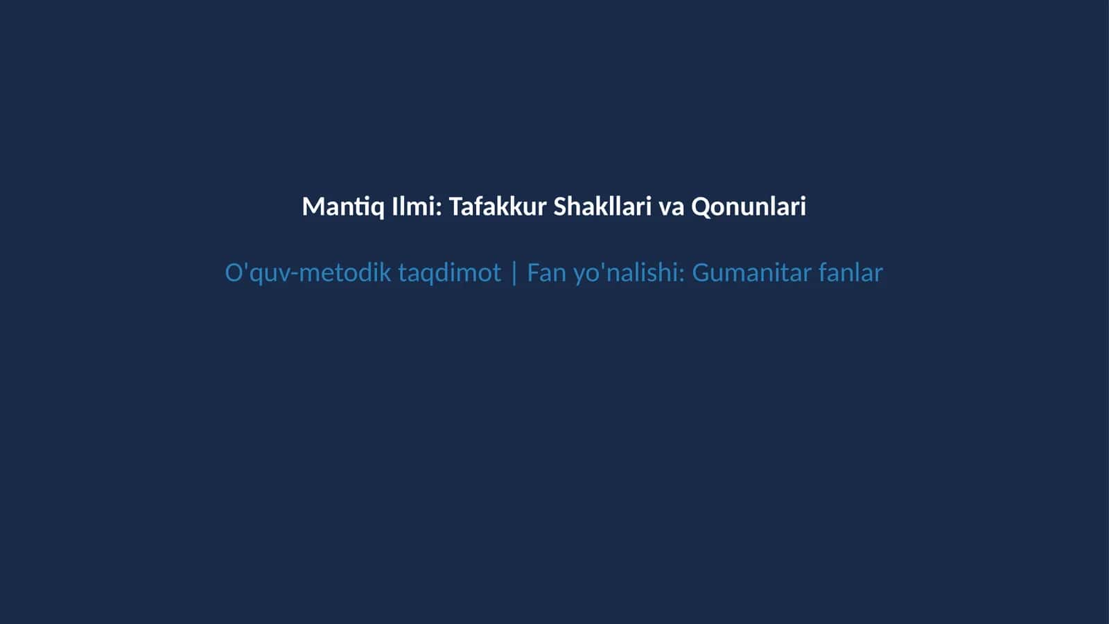 Formal va dialektik mantiq qonunlari 1