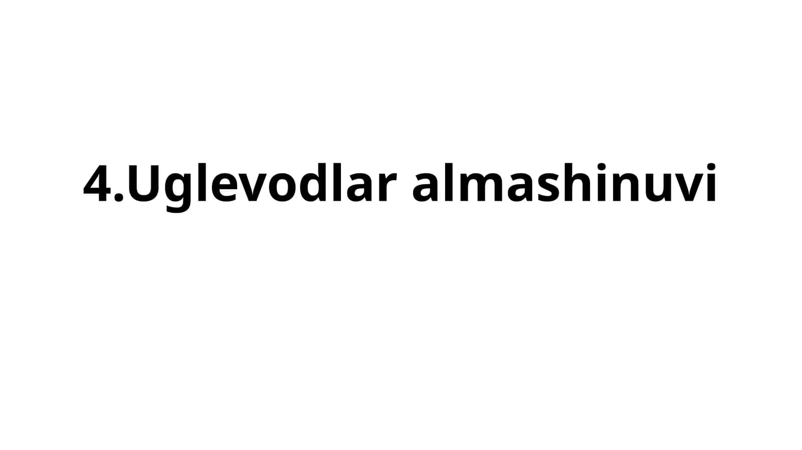 Uglevodlar almashinuvi 1