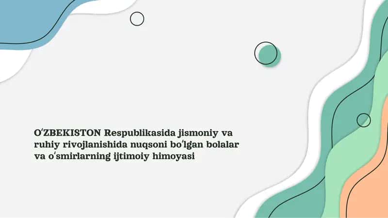 OʻZBEKISTONDA Nuqsoni Bo'lgan Bolalar va Oʻsmirlar 1