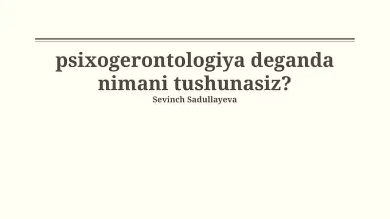 Psixogerontologiya 1