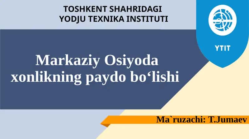Xonlikning paydo bo‘lishi 1