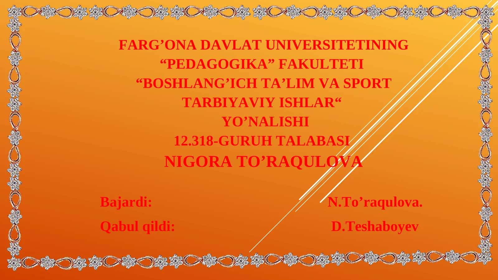 BOSHLANG’ICH TA’LIM VA SPORT TARBIYAVIY ISHLAR YO’NALISHI 1