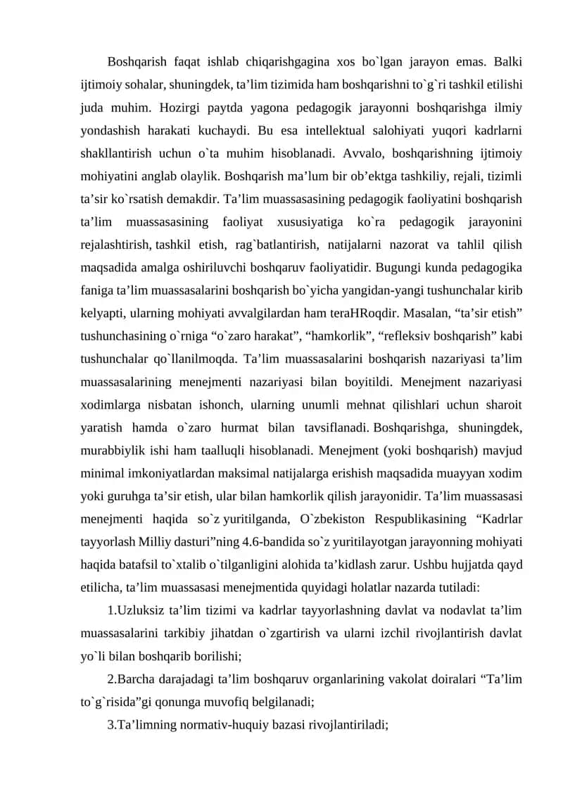 Pedagogik boshqaruvning bosqichlari 1