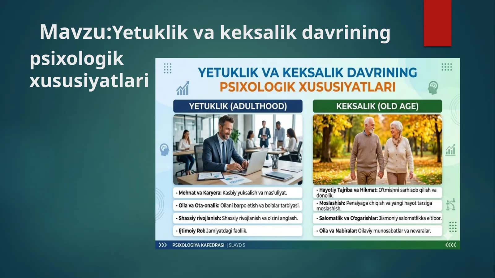 Yetuklikva keksalik davrining psixologik xususiyatlari 1