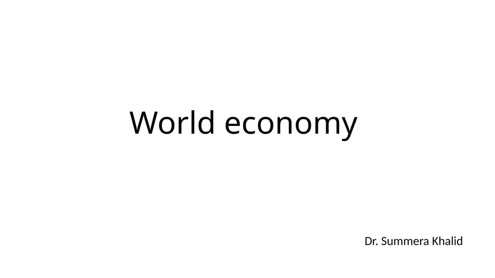 World economy 1