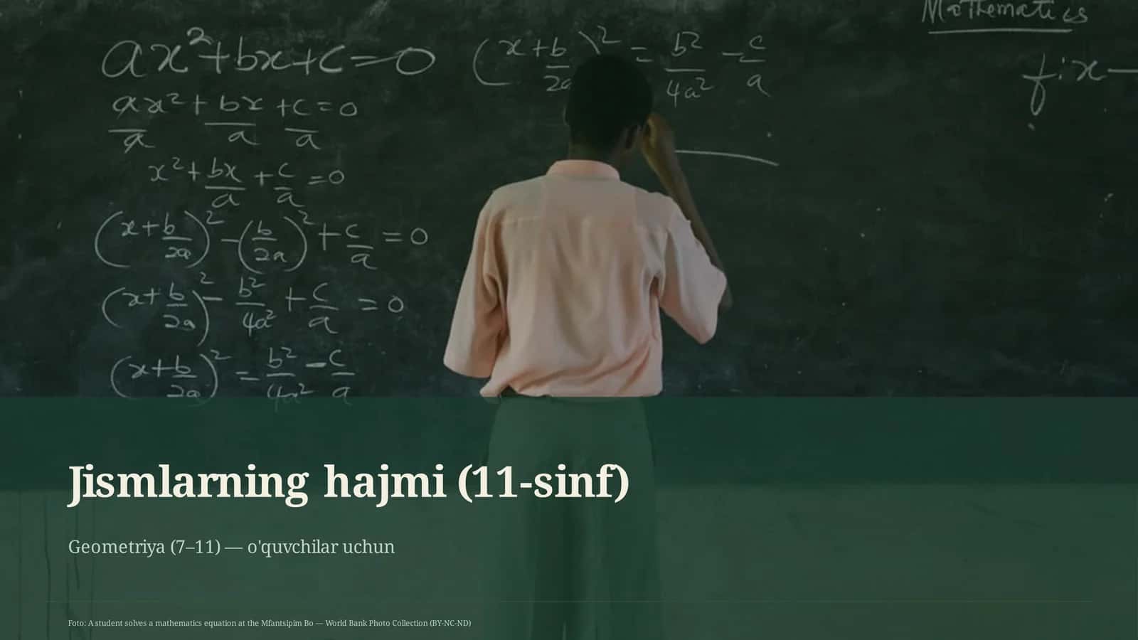 Jismlarning hajmi (11-sinf) 1