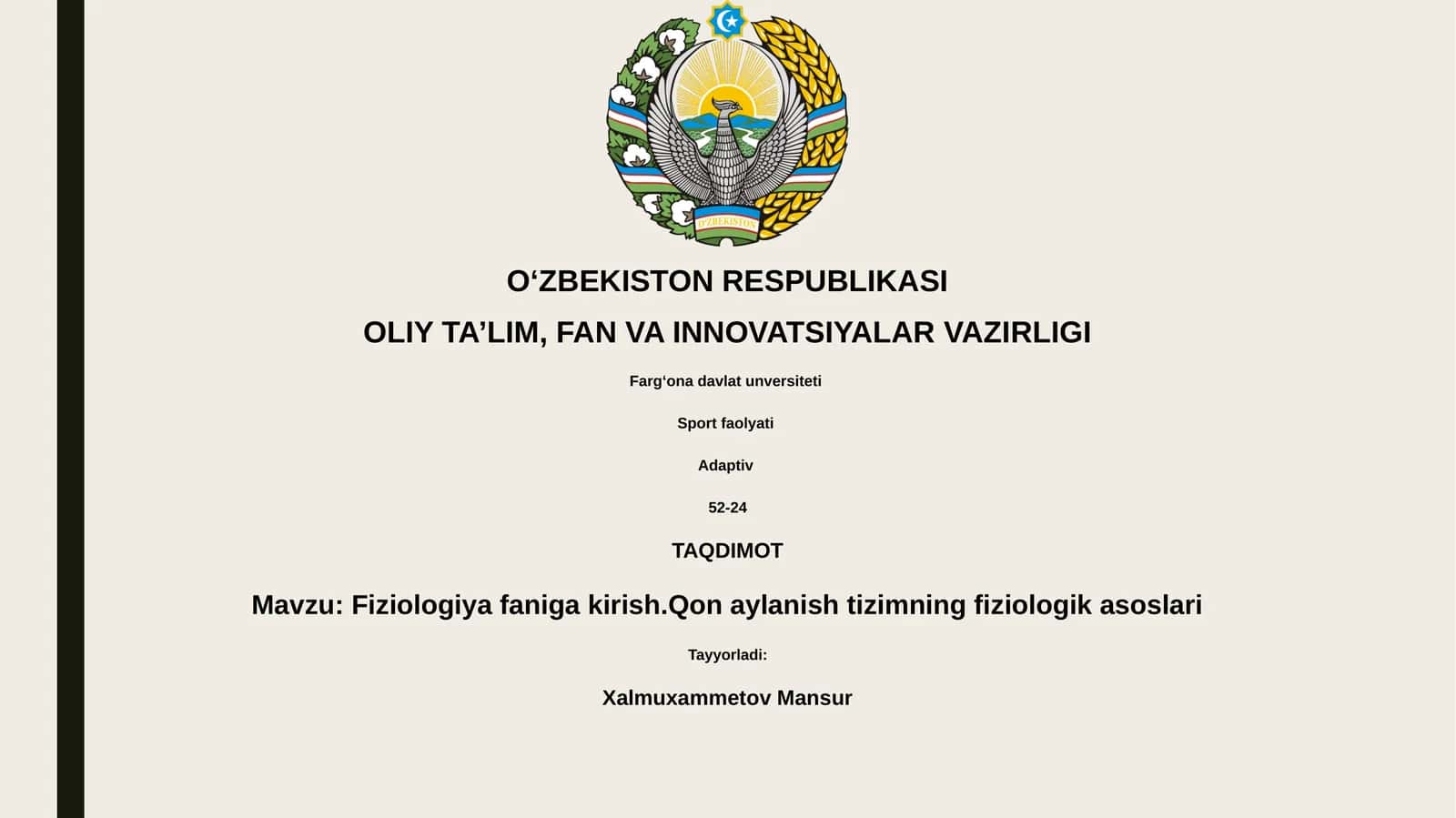 Fiziologiya faniga kirish 1