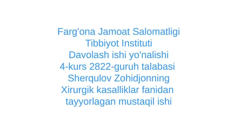 Kavshar kasalligi Davolashishiyo'nalishi 1