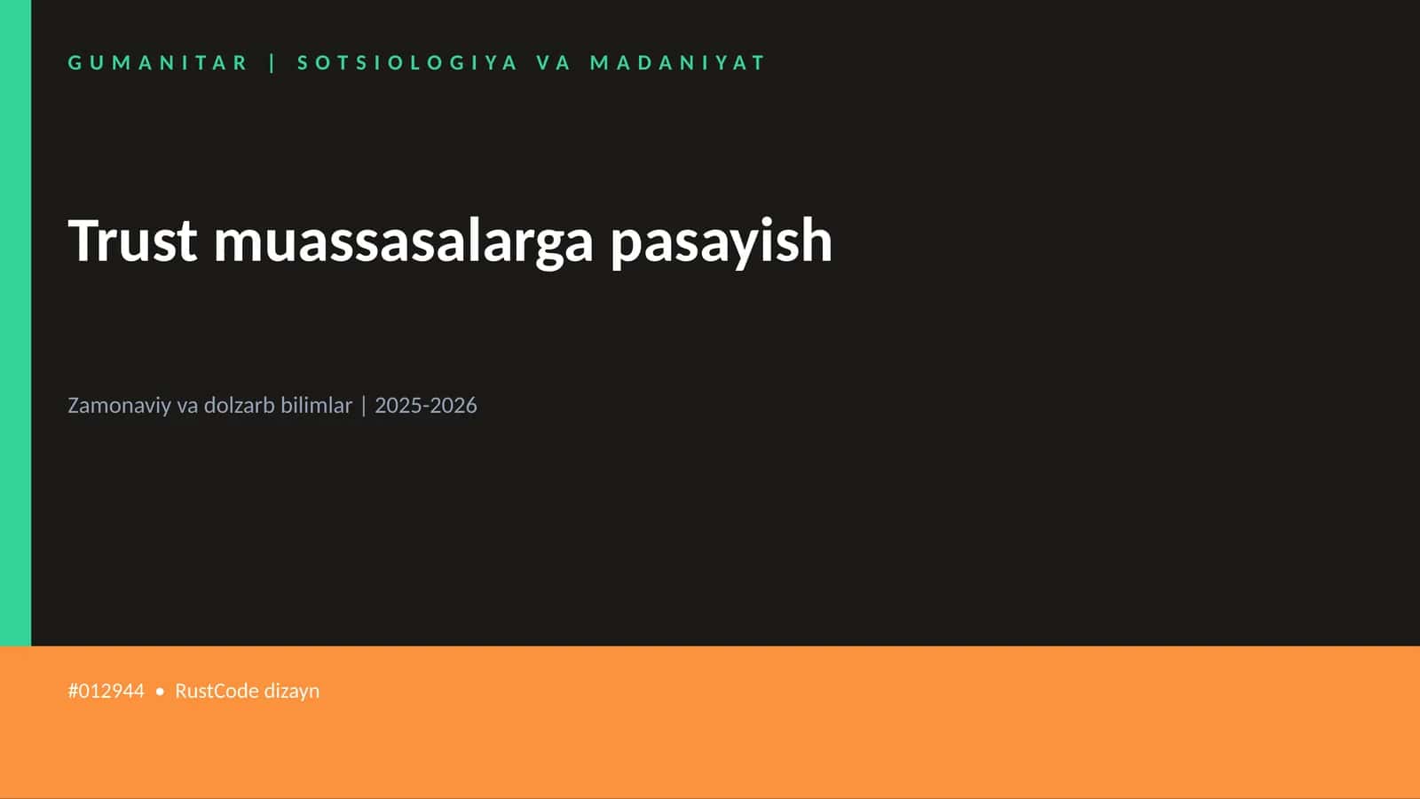 Trust muassasalarga pasayish 1