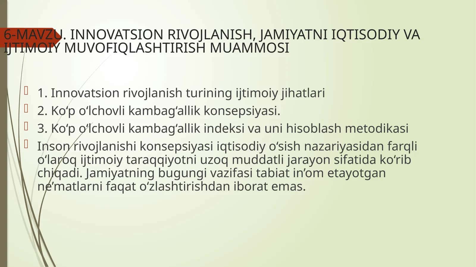 Innovatsion rivojlanishning ijtimoiy va ijtimoiy muhofazalash muammosi 1