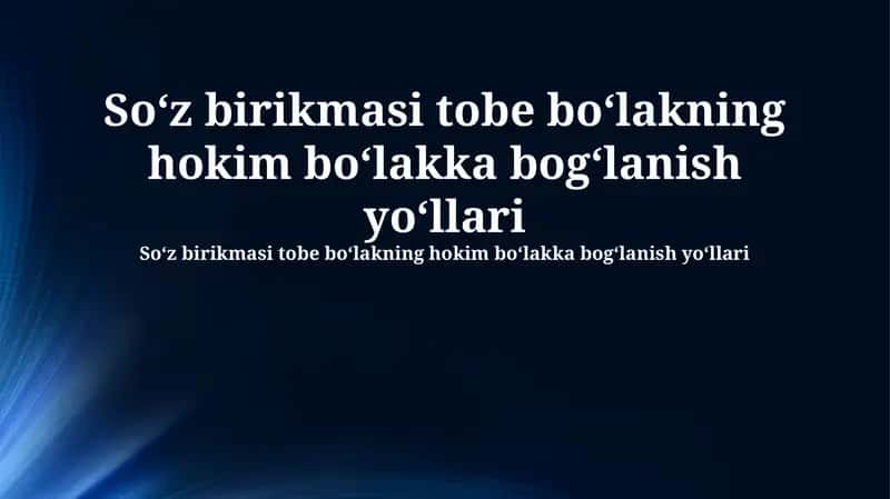 Soʻz birikmasi 1