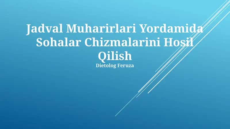 Sohalar Chizmalarini Hosil Qilish 1