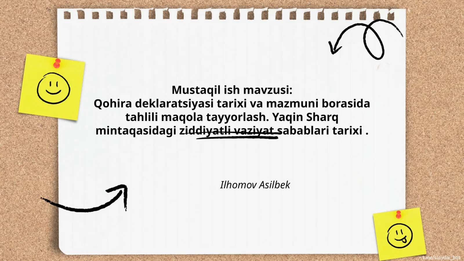 Qohira deklaratsiyasi tarixi va mazmuni 1