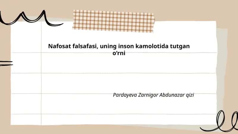 Nafosat falsafasi 1