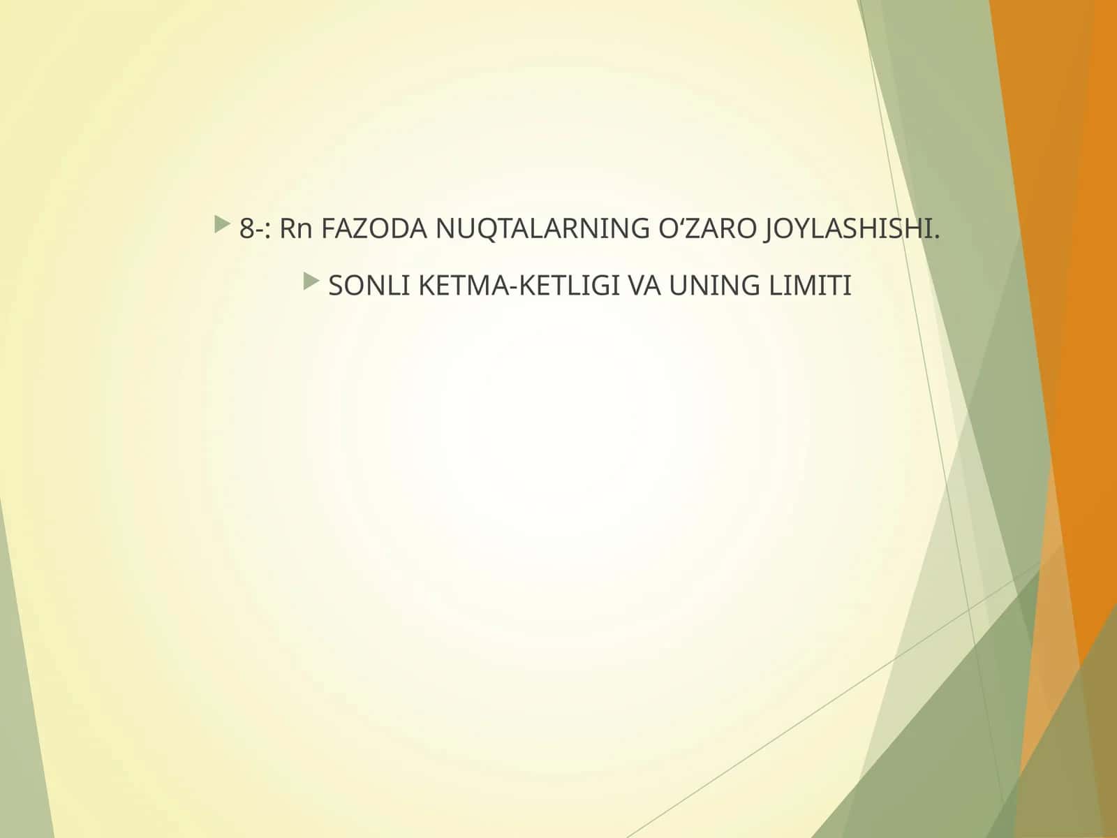 FAZODA NUQTALARNING О‘ZARO JOYLASHISHI 1