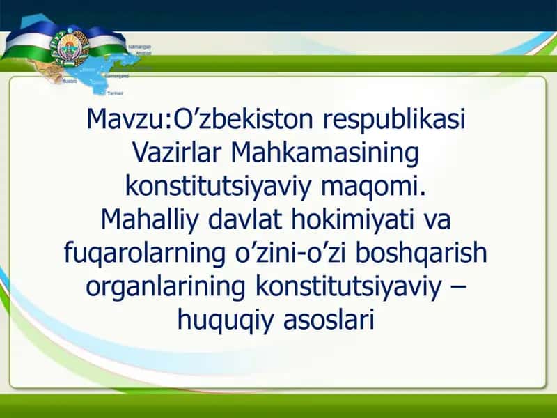 O’zbekiston Respublikasi Vazirlar Mahkamasi 1