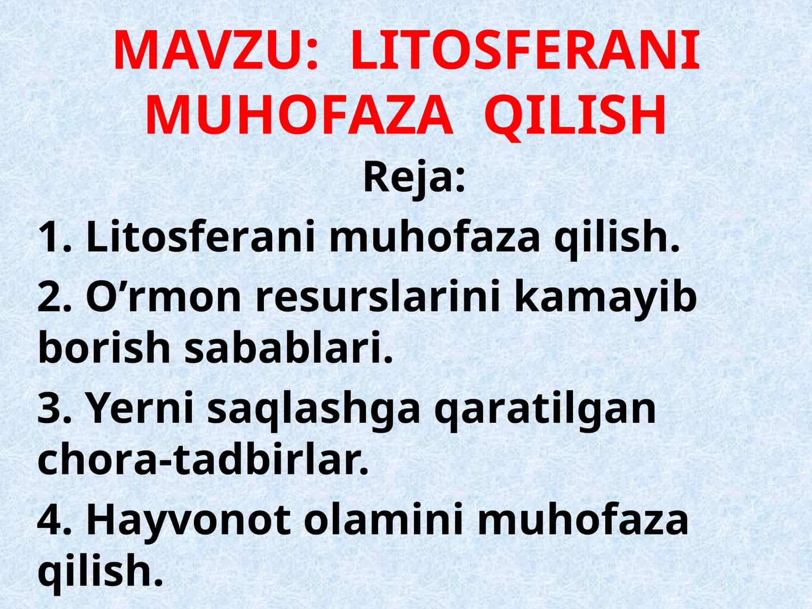 Litosfera ni muhofaza qilish 1