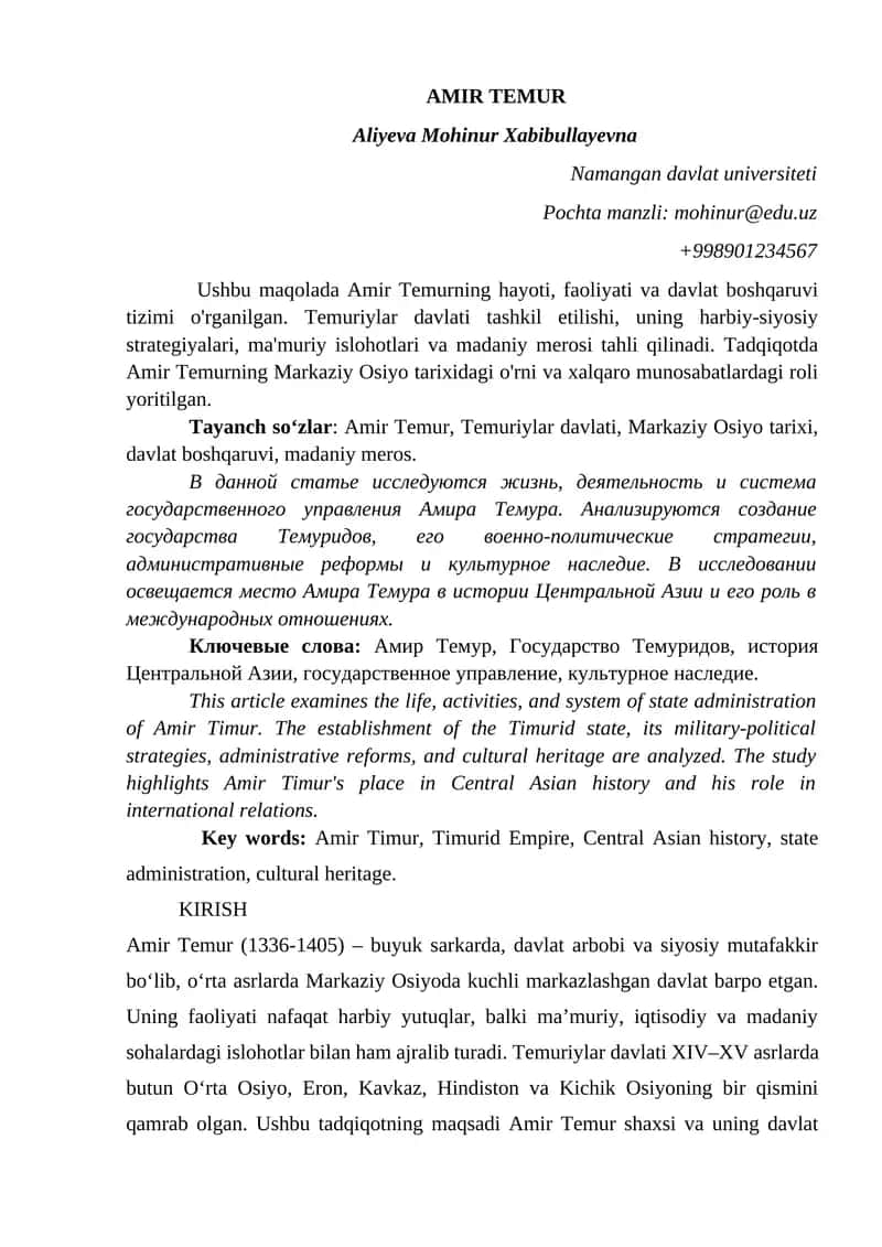 AMIR TEMUR 1